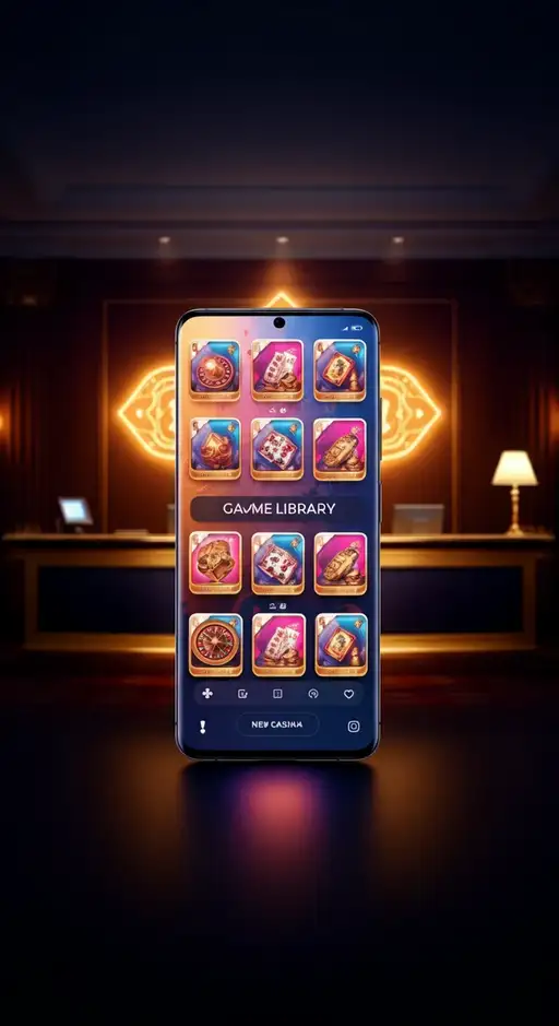 Speler bij Spinfin Casino die een interface voor gokkastselectie ontdekt met iconen van populaire spellen en filters voor providers.